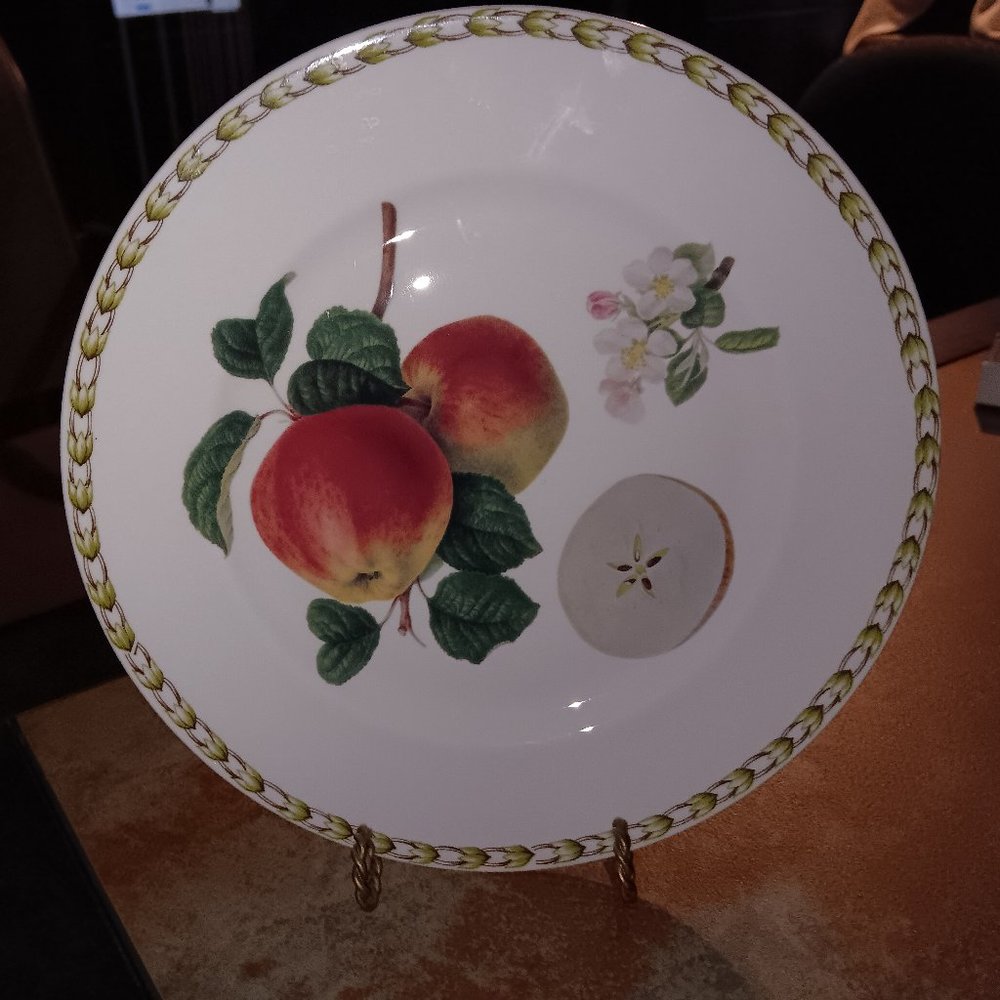 Set of 6 Queen's fruit themed salad plates.  8 1/2" diameter. 6 different fruits